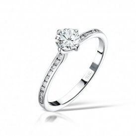 Crossover Solitaire Diamond Ring
