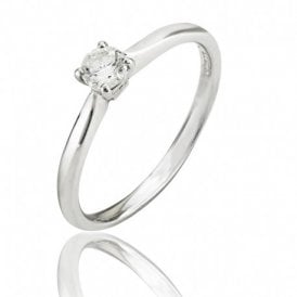 Solitaire Diamond Ring Round Cut Platinum