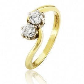 Diamond Ring 2 Stone Round Cut