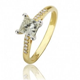 Solitaire Diamond Ring Princess Cut