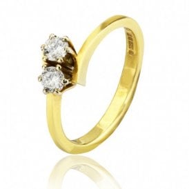 Diamond Ring 2 Stone Round Cut