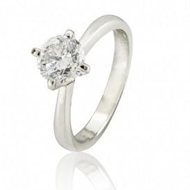 Solitaire Diamond Ring 1ct Round Cut