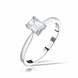 Emerald Cut Solitaire Diamond Ring