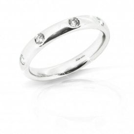 Platinum 4 Stoned Diamond Band