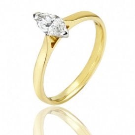 Solitaire Diamond Ring Marquise Cut