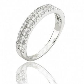 Diamond Ring 3 Row Diamond Band