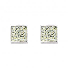 Coeur De Lion Rhinestone and Stainless Steel Light Green Earring