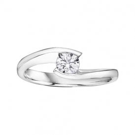 9ct White Gold Twist Diamond Ring