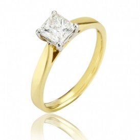 Solitaire Diamond Ring Princess Cut