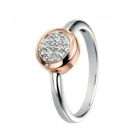 Sterling Silver Rose Plated Ring R3454C