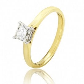 Solitaire Diamond Ring Princess Cut