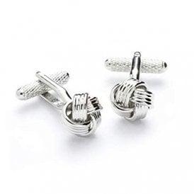 Onyx-Art Rhodium Knot Cufflinks CK204