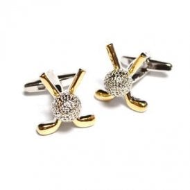 Onyx Art Golf Clubs and Ball Cufflinks CK25