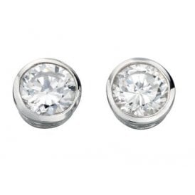 Sterling Silver Crystal Stud Earrings E198C