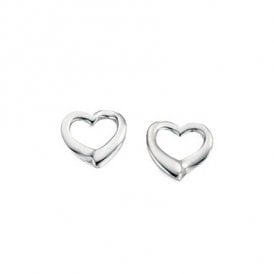 Small Open Heart Stud Earrings E2102 by Beginnings