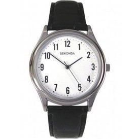 Sekonda Mens Black Leather Watch 3621