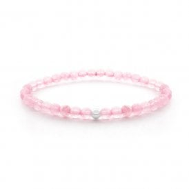 Sparkling Jewels Rose Quartz Saturn Rose Bracelet
