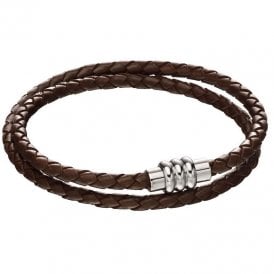 Fred Bennett Brown Leather Mens Bracelet B5132