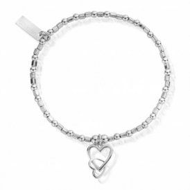 ChloBo Mini Cube Interlocking Love Heart Bracelet SBCFB572