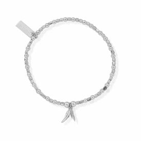 ChloBo Mini Cube Double Feather Silver Bracelet SBCFB584
