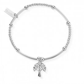 ChloBo Cute Mini Heart Tree Of Life Silver Bracelet SBCM690
