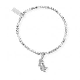 ChloBo Cute Charm Feather Heart Silver Bracelet SBCC596