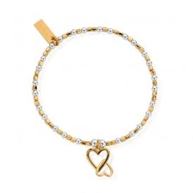 ChloBo Interlocking Love Heart Gold Bracelet GMBCFB1069