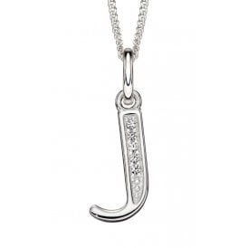 Sterling Silver Letter J Necklace P4732C