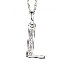 Sterling Silver Letter L Necklace P4734C