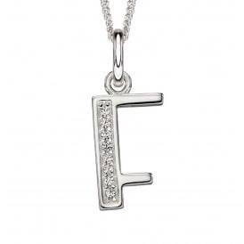 Sterling Silver Letter F Necklace P4728C
