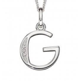Sterling Silver Letter G Necklace P4729C
