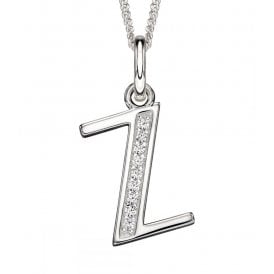 Sterling Silver Letter Z Necklace P4748C