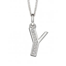 Sterling Silver Letter Y Necklace P4747C