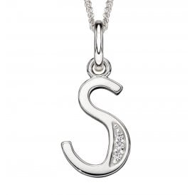 Sterling Silver Letter S Necklace P4741C