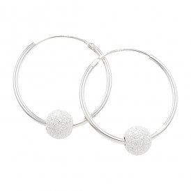 Sterling Silver Sleeper Earrings with Ball SE651A