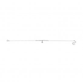 Beginnings Clear Swarovski Crystal & CZ Charm Anklet K196C