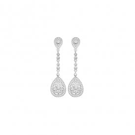 Long CZ Tear Drop Earrings SE161C