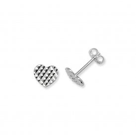Diamond Cut Heart Studs SE490A