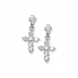 CZ Cross Earrings SE533B