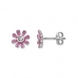 Cubic Zirconia Flower Earrings SE259A