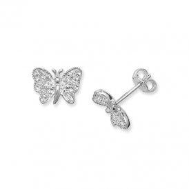 Cubic Zirconia Butterfly Earrings SE666A
