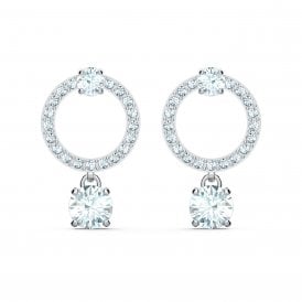 Swarovski Constella Rhodium Plated Hoop Earrings 5563278