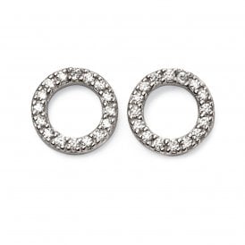 Open Disc Pave Earrings E5557C