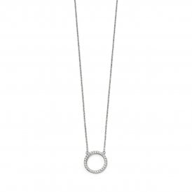 Open Disc Pave Necklace N4216C