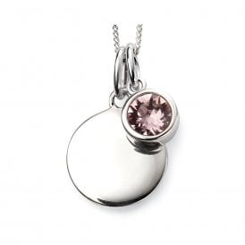 Beginnings June Birthstone Engravable Disc Necklace P4595