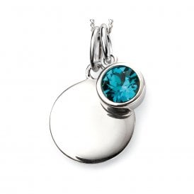 Beginnings December Birthstone Engravable Disc Necklace P4601