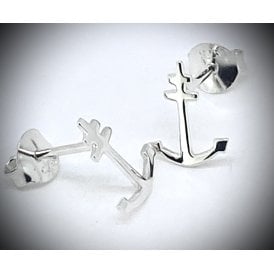Cross of Lorraine Sterling Silver Earrings