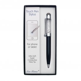 Sea Gems Black Crystal Stylus Pen 1041