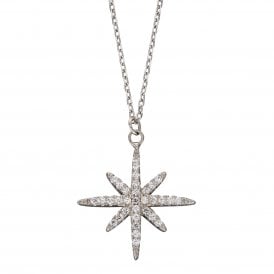 Cubic Zirconia Starburst Necklace N4421C
