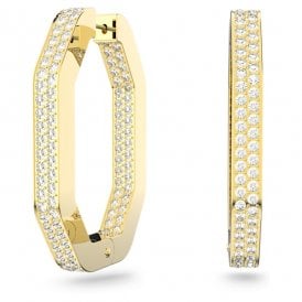 Swarovski Dextera Gold Octagon Earrings 5618304